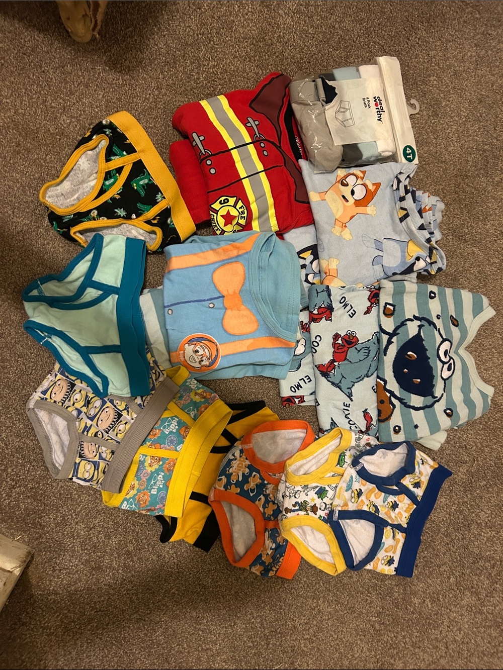 Kids Mixed Character One-Piece Pack - Blue, Yellow, Red